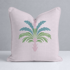 Bellagio Blush Baby Pink Palm Throw Pillow - Lemon Park