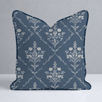 Benjamin Navy Floral Throw Pillow - Lemon Park