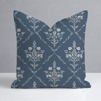 Benjamin Navy Floral Throw Pillow - Lemon Park