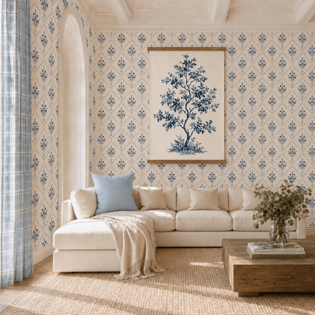 Benjamin Cream Floral Wallpaper