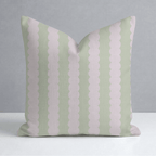 Juliet's Garden Pistachio and Bubble Stripe Throw Pillow - Lemon Park