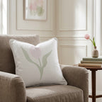 Juliet's Garden Sand Tulip Throw Pillow