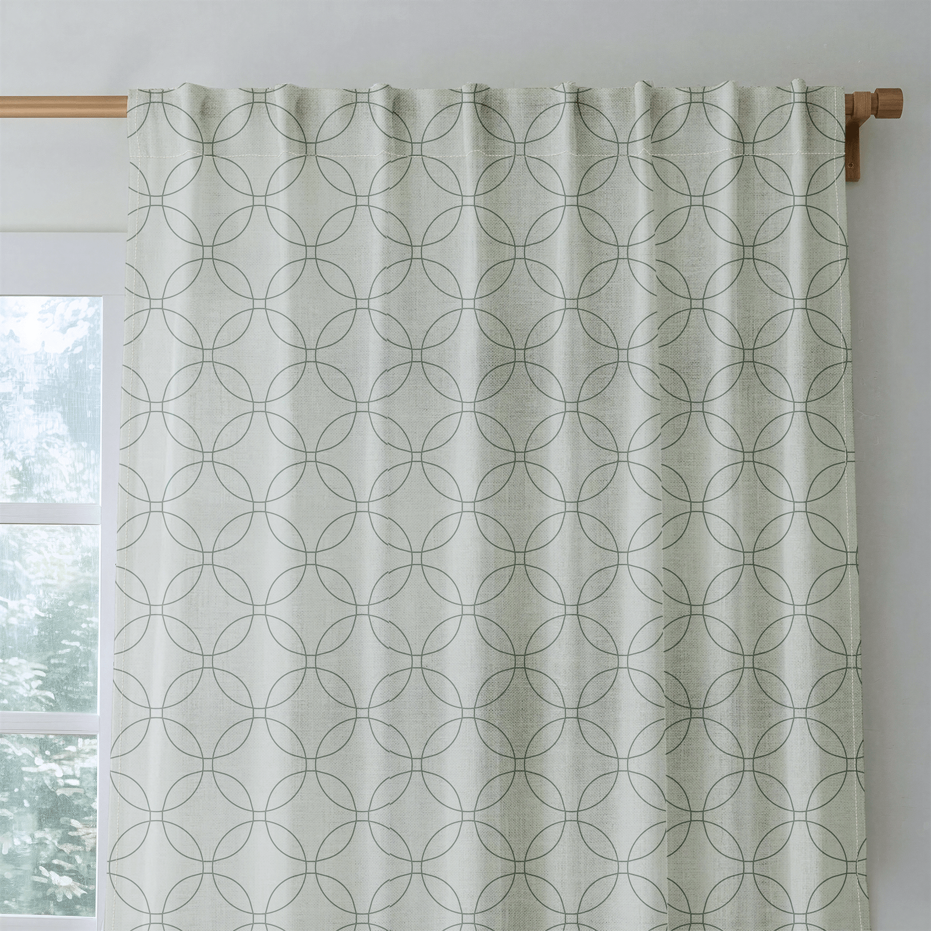 The Silk Garden Sage Diamond - Drapery